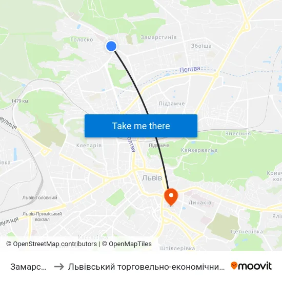 Замарстинів to Львівський торговельно-економічний університет map
