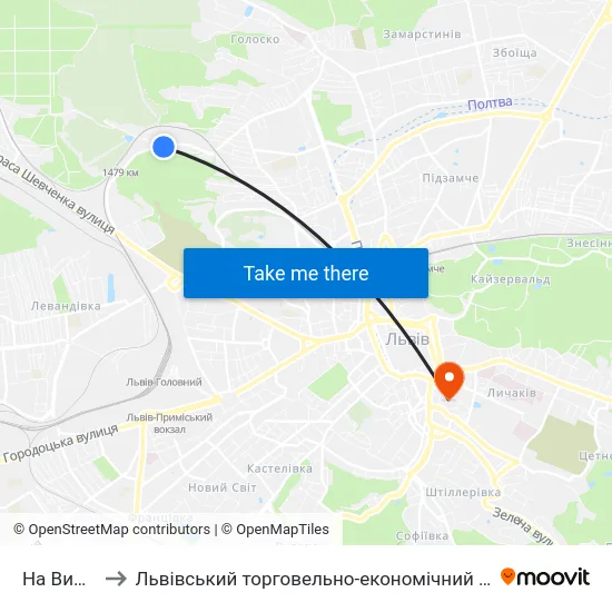 На Вимогу to Львівський торговельно-економічний університет map