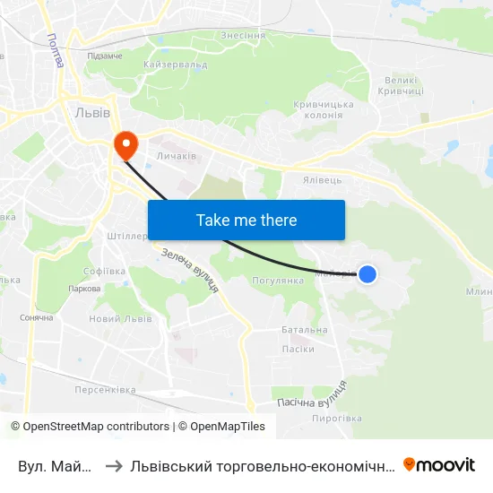 Вул. Майорівка to Львівський торговельно-економічний університет map
