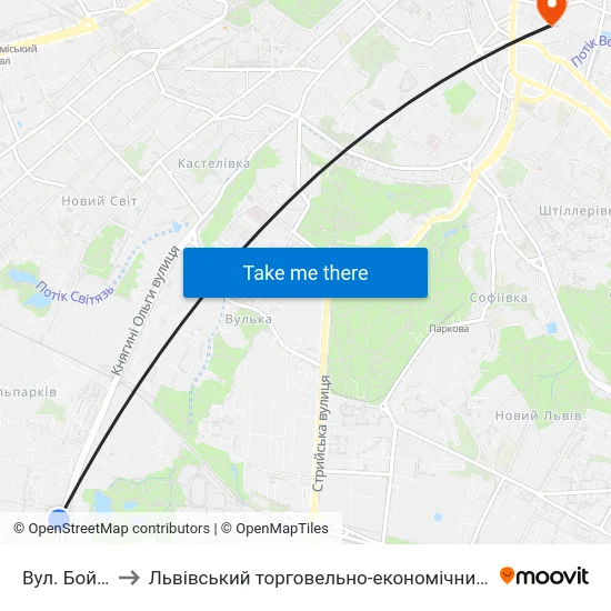 Вул. Бойчука to Львівський торговельно-економічний університет map