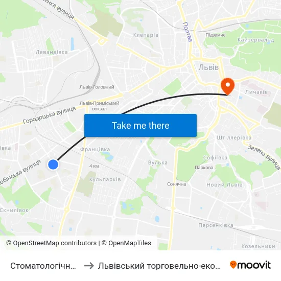 Стоматологічна Клініка №3 to Львівський торговельно-економічний університет map