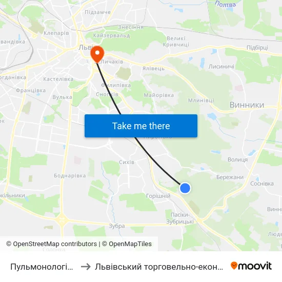 Пульмонологічний Центр to Львівський торговельно-економічний університет map