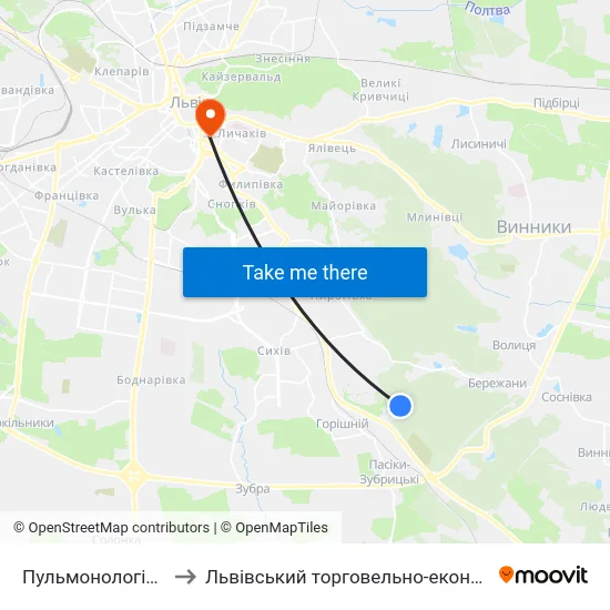 Пульмонологічний Центр to Львівський торговельно-економічний університет map