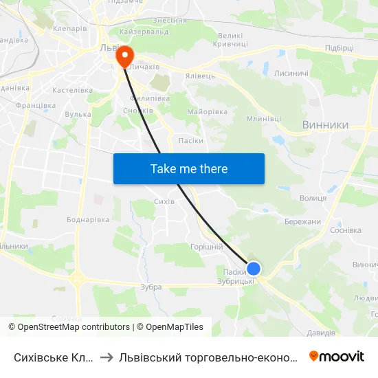 Сихівське Кладовище to Львівський торговельно-економічний університет map