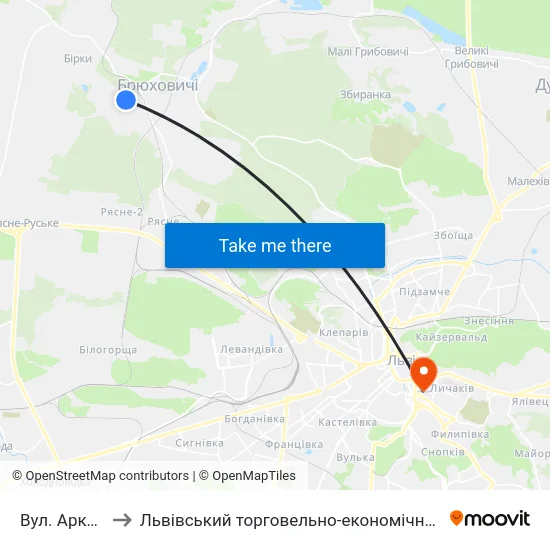 Вул. Арктична to Львівський торговельно-економічний університет map