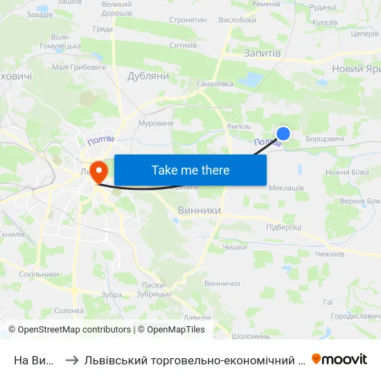 На Вимогу to Львівський торговельно-економічний університет map