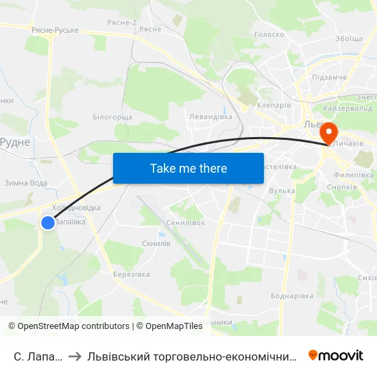 С. Лапаївка to Львівський торговельно-економічний університет map
