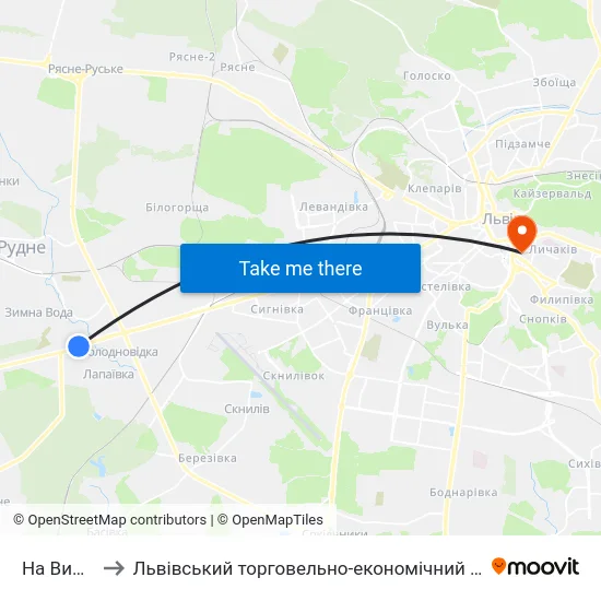 На Вимогу to Львівський торговельно-економічний університет map