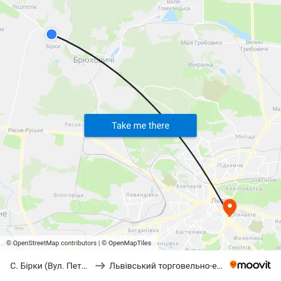 С. Бірки (Вул. Петра Сагайдачного) to Львівський торговельно-економічний університет map