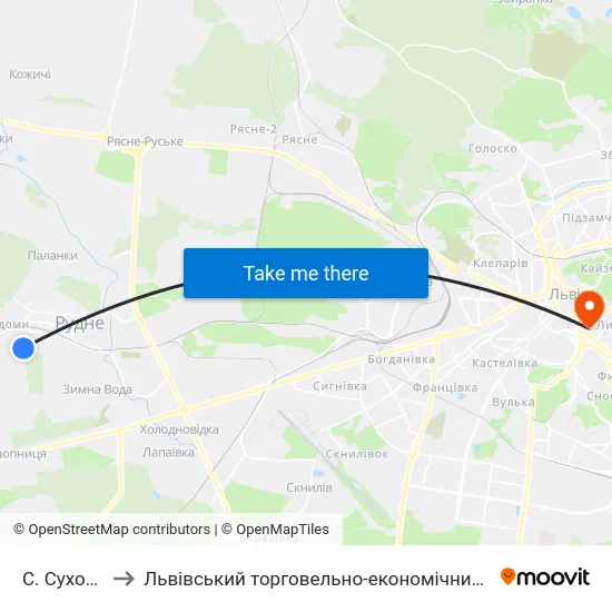 С. Суховоля to Львівський торговельно-економічний університет map