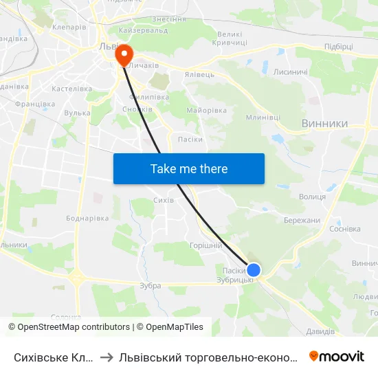 Сихівське Кладовище to Львівський торговельно-економічний університет map