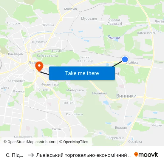 С. Підбірці to Львівський торговельно-економічний університет map