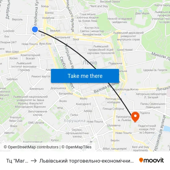 Тц "Магнус" to Львівський торговельно-економічний університет map