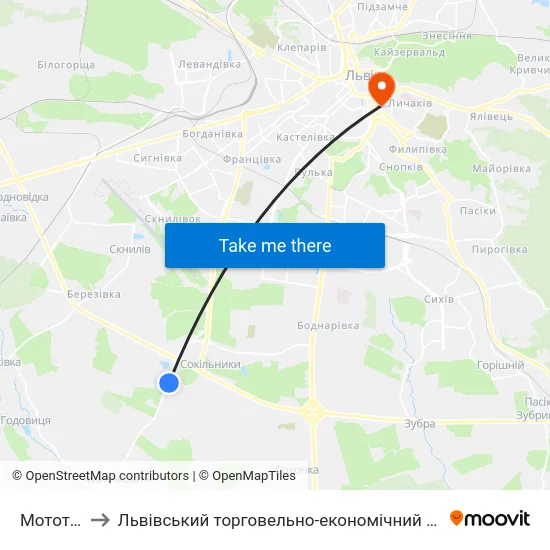Мототрек to Львівський торговельно-економічний університет map