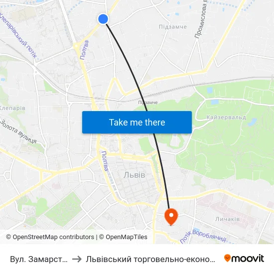 Вул. Замарстинівська to Львівський торговельно-економічний університет map