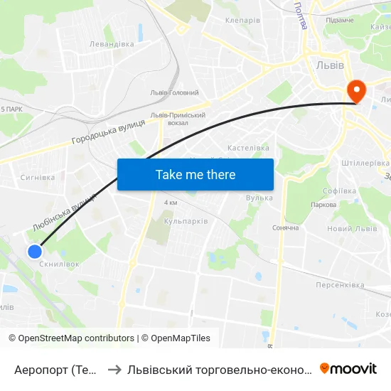 Аеропорт (Термінал "А") to Львівський торговельно-економічний університет map
