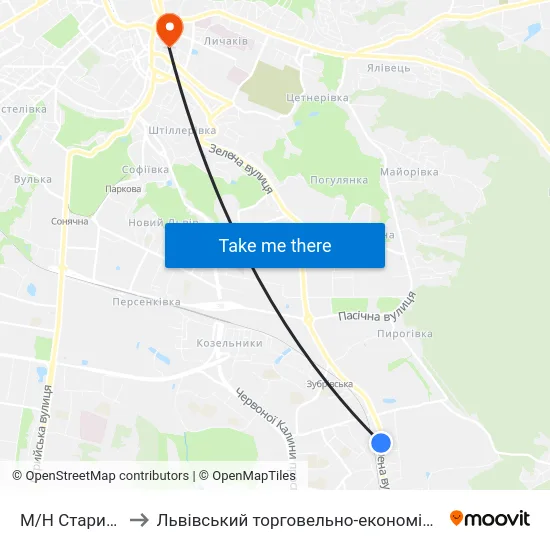 М/Н Старий Сихів to Львівський торговельно-економічний університет map