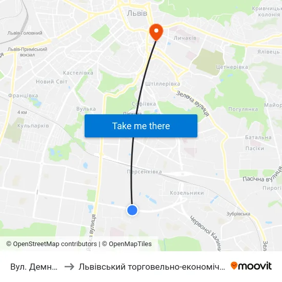 Вул. Демнянська to Львівський торговельно-економічний університет map