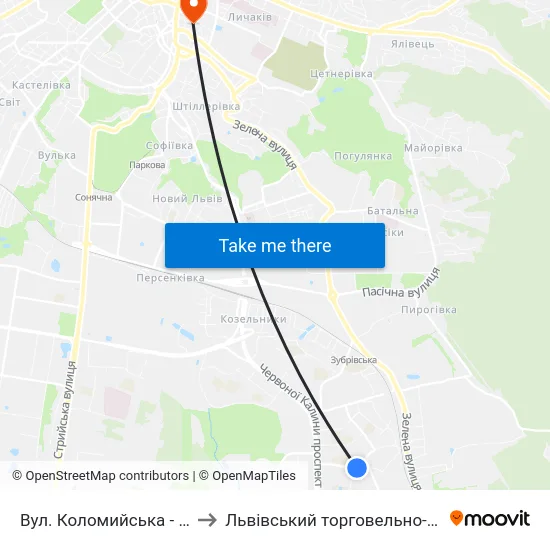 Вул. Коломийська - Вул. Трильовського to Львівський торговельно-економічний університет map