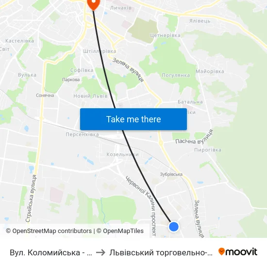 Вул. Коломийська - Вул. Трильовського to Львівський торговельно-економічний університет map
