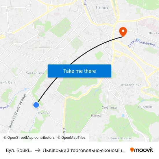 Вул. Бойківська to Львівський торговельно-економічний університет map