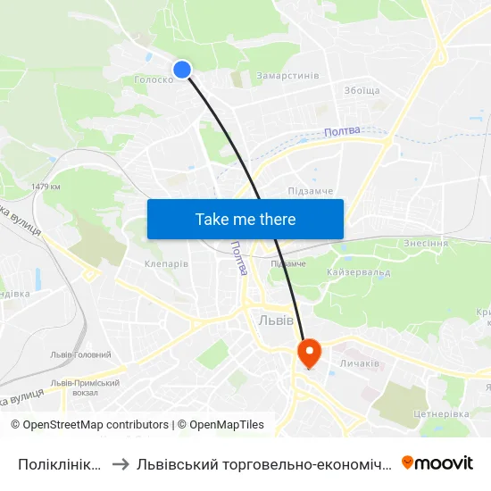Поліклініка Умвс to Львівський торговельно-економічний університет map