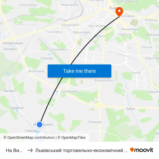 На Вимогу to Львівський торговельно-економічний університет map
