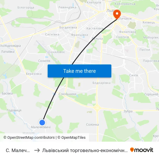 С. Малечковичі to Львівський торговельно-економічний університет map