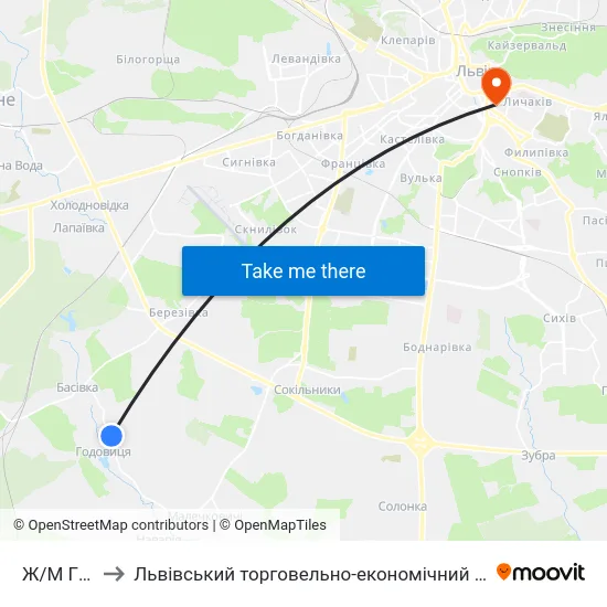 Ж/М Гірка to Львівський торговельно-економічний університет map