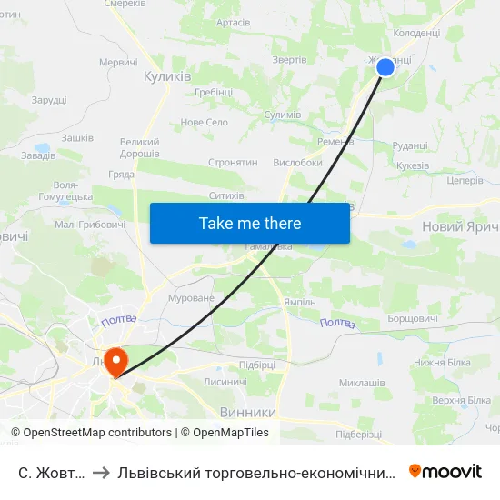С. Жовтанці to Львівський торговельно-економічний університет map