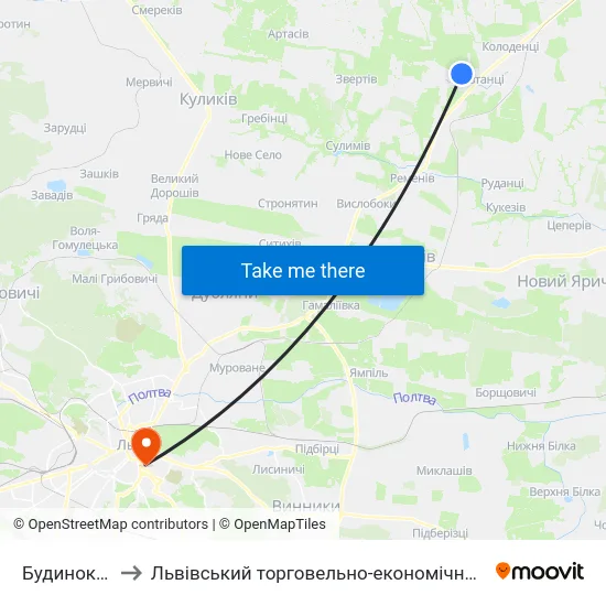 Будинок №58 to Львівський торговельно-економічний університет map