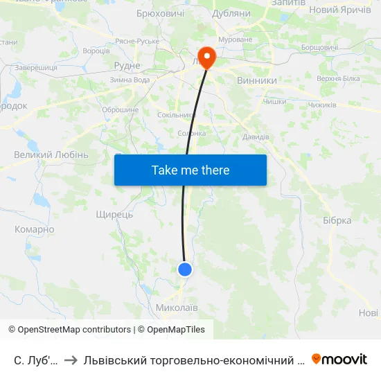 С. Луб'Яне to Львівський торговельно-економічний університет map