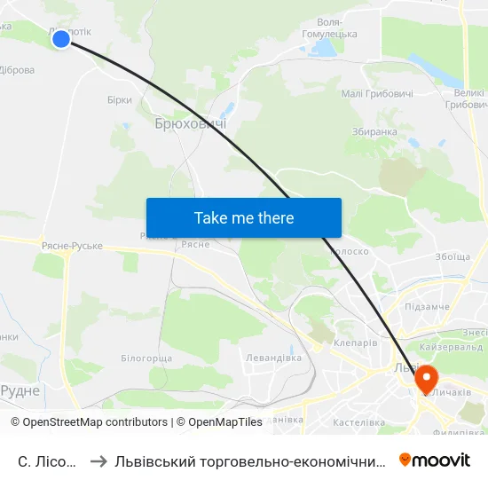 С. Лісопотік to Львівський торговельно-економічний університет map