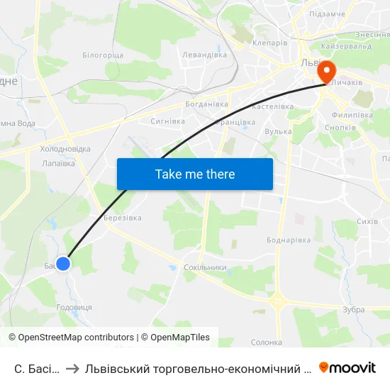 С. Басівка to Львівський торговельно-економічний університет map