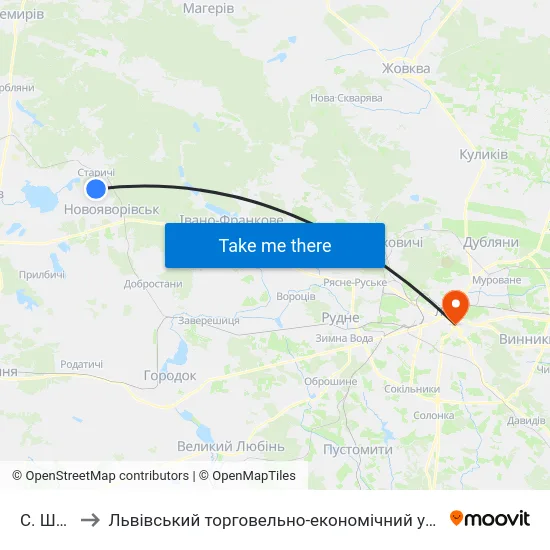 С. Шкло to Львівський торговельно-економічний університет map