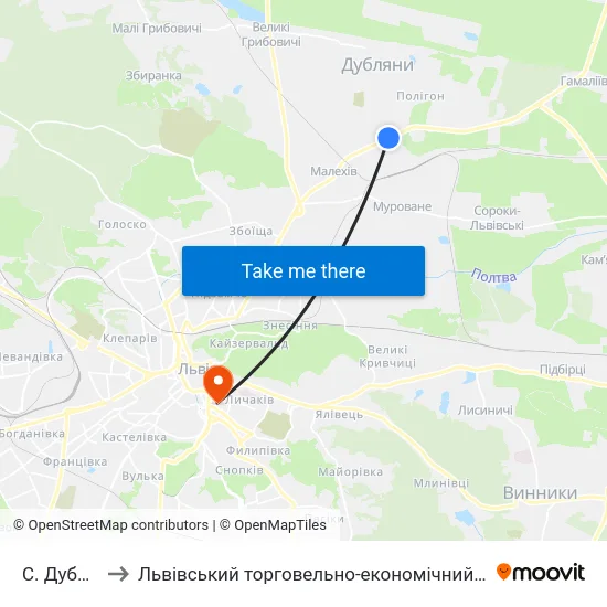 С. Дубляни to Львівський торговельно-економічний університет map