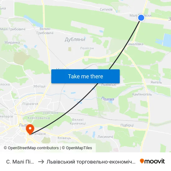 С. Малі Підліски to Львівський торговельно-економічний університет map