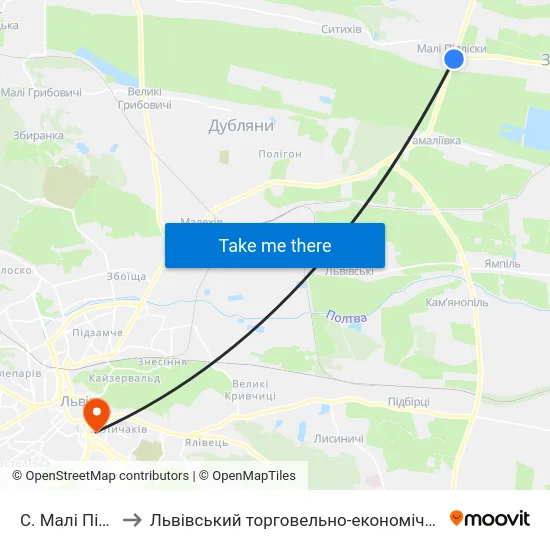 С. Малі Підліски to Львівський торговельно-економічний університет map