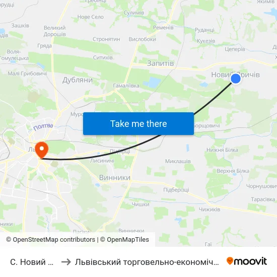 С. Новий Яричів to Львівський торговельно-економічний університет map