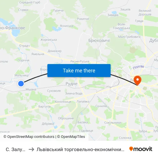 С. Залужжя to Львівський торговельно-економічний університет map