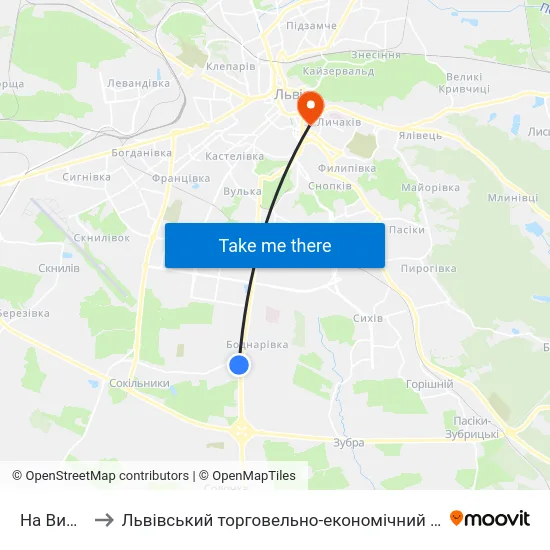 На Вимогу to Львівський торговельно-економічний університет map