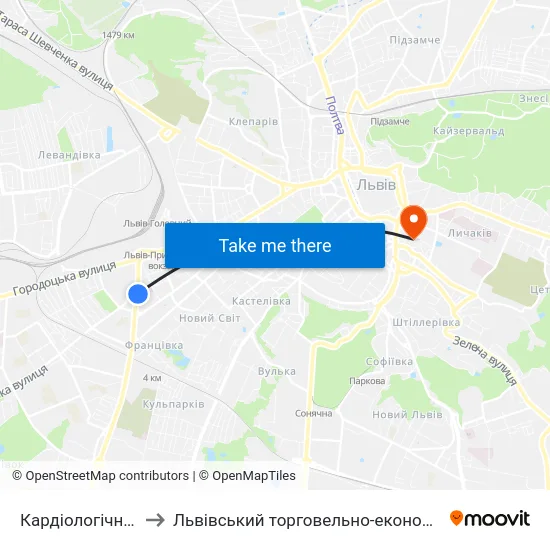 Кардіологічний Центр to Львівський торговельно-економічний університет map