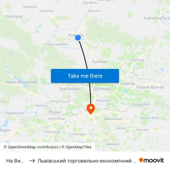 На Вимогу to Львівський торговельно-економічний університет map