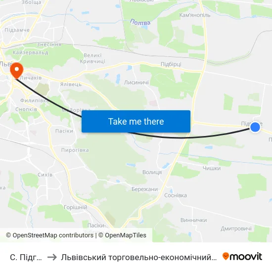 С. Підгірне to Львівський торговельно-економічний університет map