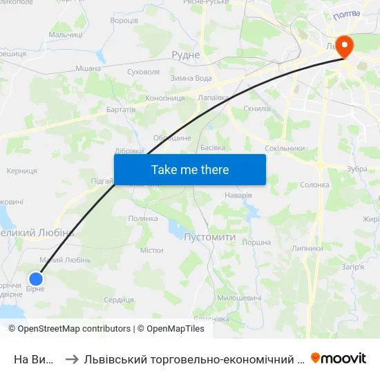 На Вимогу to Львівський торговельно-економічний університет map