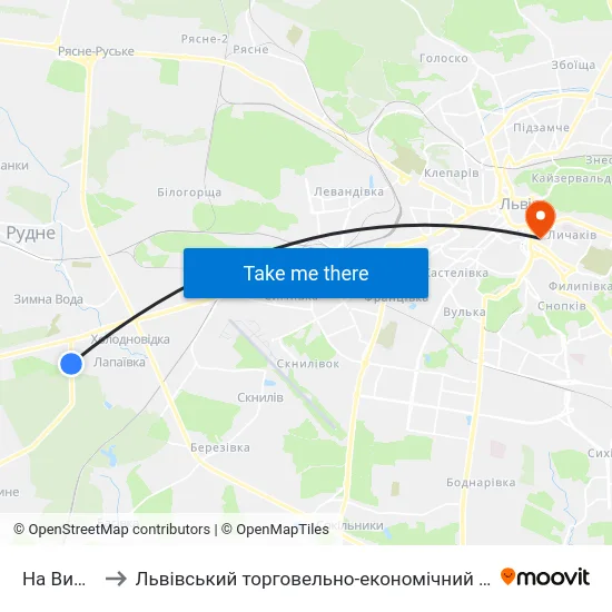 На Вимогу to Львівський торговельно-економічний університет map