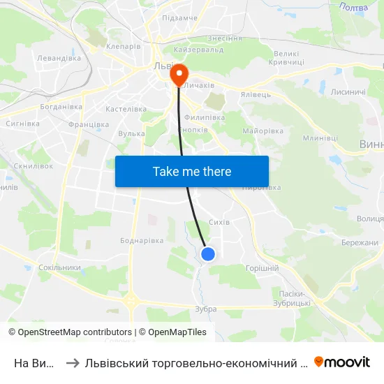 На Вимогу to Львівський торговельно-економічний університет map