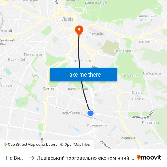 На Вимогу to Львівський торговельно-економічний університет map