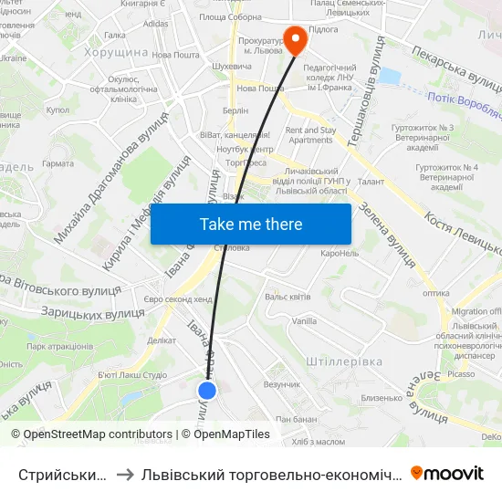 Стрийський Парк to Львівський торговельно-економічний університет map