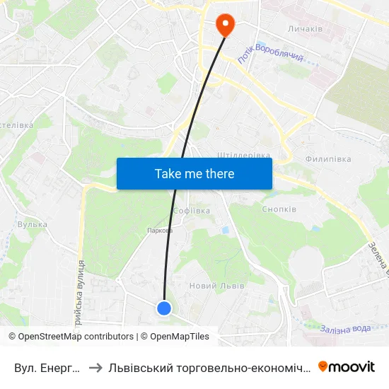 Вул. Енергетична to Львівський торговельно-економічний університет map